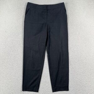 St John Dress Pants Womens 8 Trousers Tapered Leg Flat Front Office Career Black